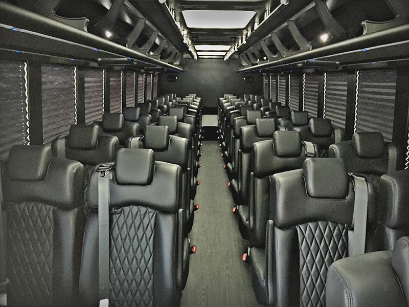 Black 44 Passenger Bus Interior